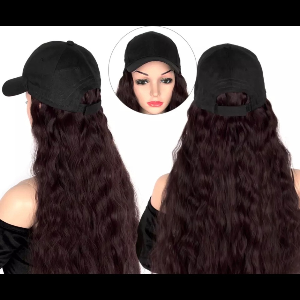 Basketball cap with attach hair extension